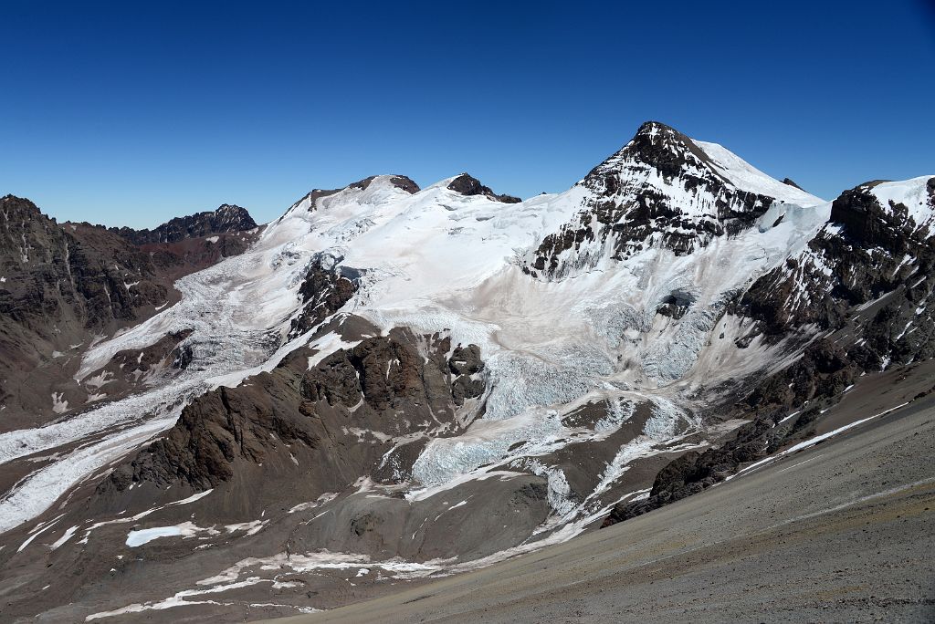 08 Horcones Glacier, Cerro de los Horcones, Cerro Cuerno On The Aconcagua Descent Between Camp 2 Nido de Condores And Plaza de Mulas